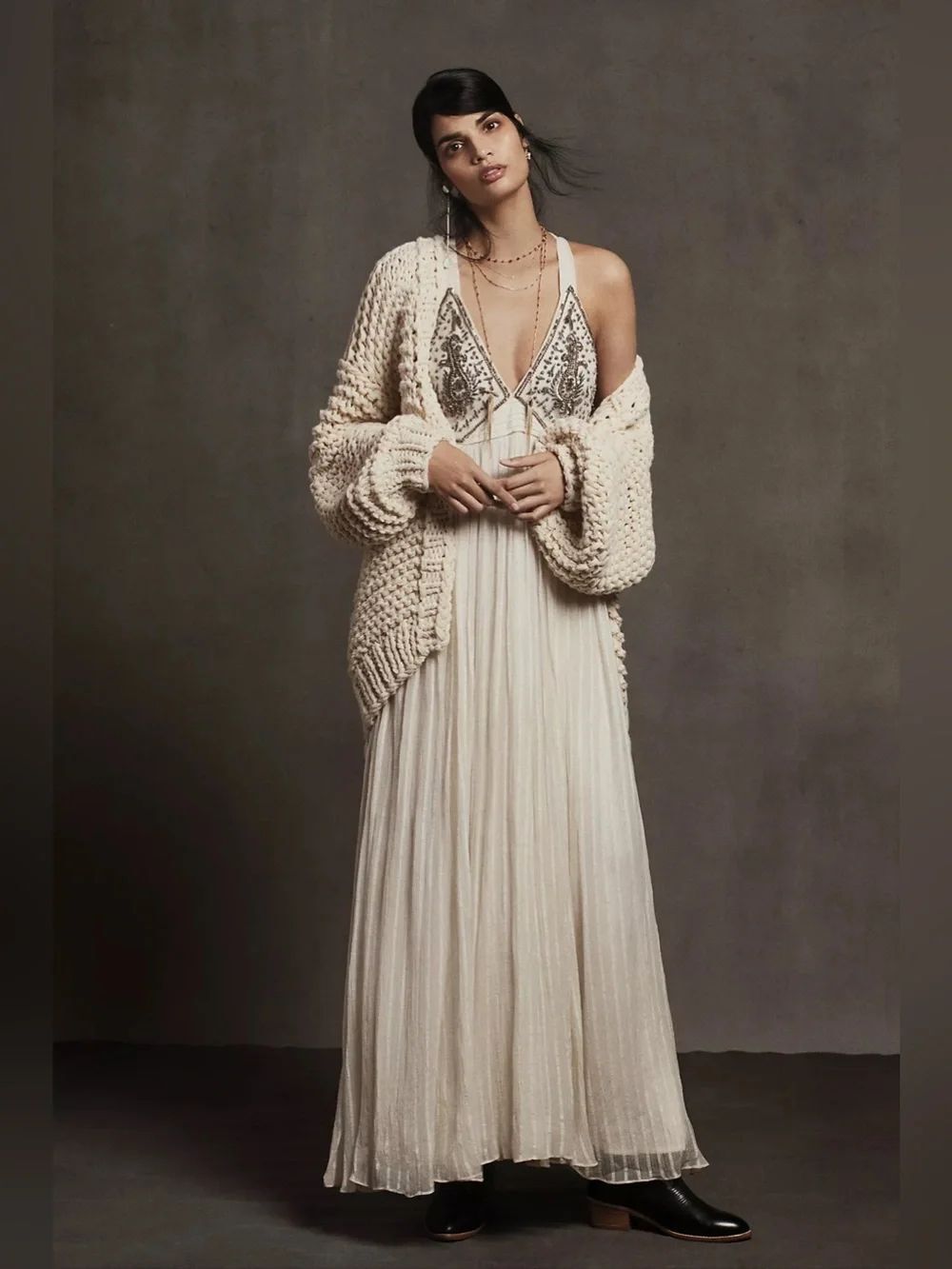 Anthropologie Zvezda Embellished Maxi Dress Size S - Picture 3 of 13